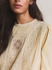 BHOEM 刺绣蕾丝细节棉质女式衬衫 - 6的图像2｝