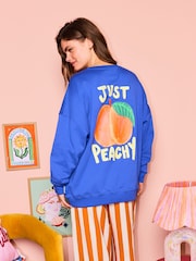 Eleanor Bowmer Cobalt Blue Just Peachy Sweat - Image 1 of 3