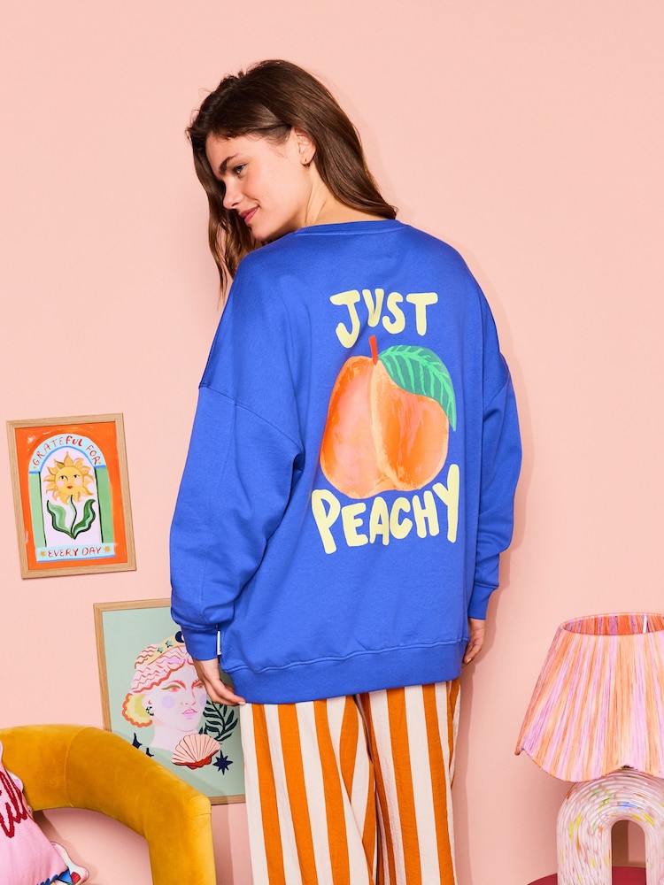 Eleanor Bowmer Cobalt Blue Just Peachy Sweat - Image 1 of 3