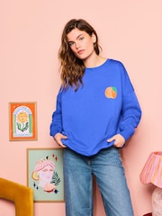 Eleanor Bowmer Cobalt Blue Just Peachy Sweat - Image 2 of 3