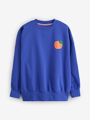 Eleanor Bowmer Cobalt Blue Just Peachy Howdy Sweat Top - Image 4 of 7