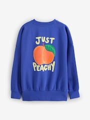 Eleanor Bowmer Cobalt Blue Just Peachy Howdy Sweat Top - Image 5 of 7