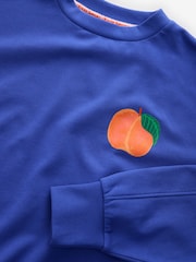 Eleanor Bowmer Cobalt Blue Just Peachy Howdy Sweat Top - Image 6 of 7