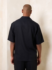 Black Lyocell Blend Short Sleeve Shirt - Image 3 of 8