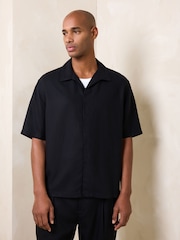Black Lyocell Blend Short Sleeve Shirt - Image 4 of 8