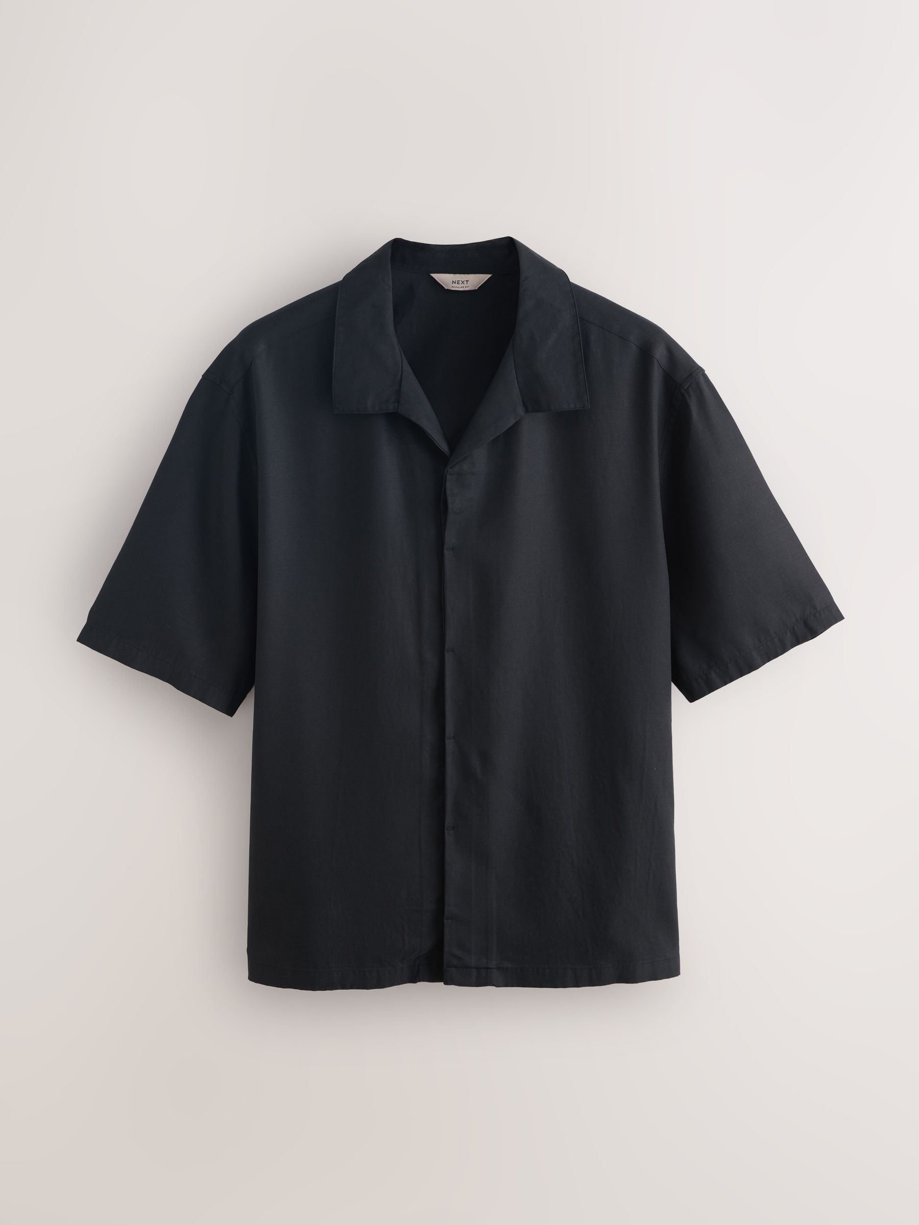 Buy Black N. Premium Linen Blend Short Sleeve Shirt from the Next
