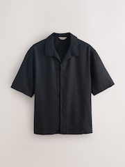Black Lyocell Blend Short Sleeve Shirt - Image 6 of 8