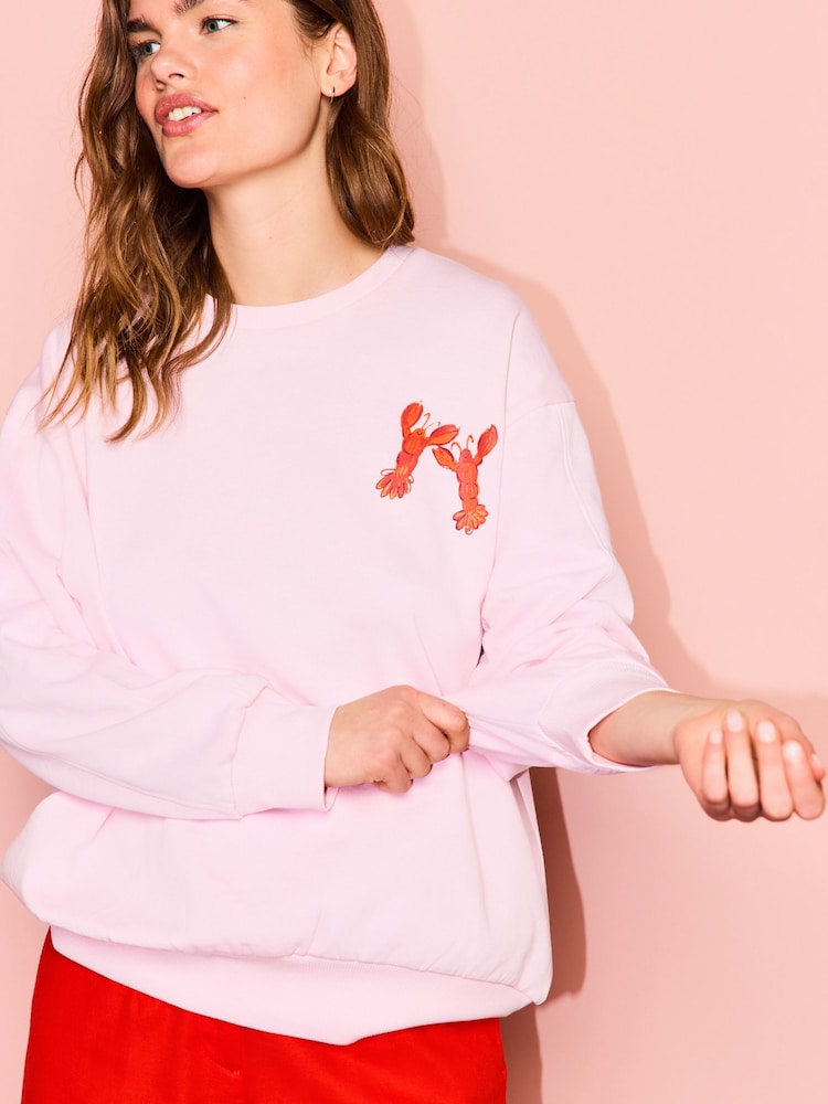 Eleanor Bowmer Light Pink Lobster Sweat - Image 2 of 4