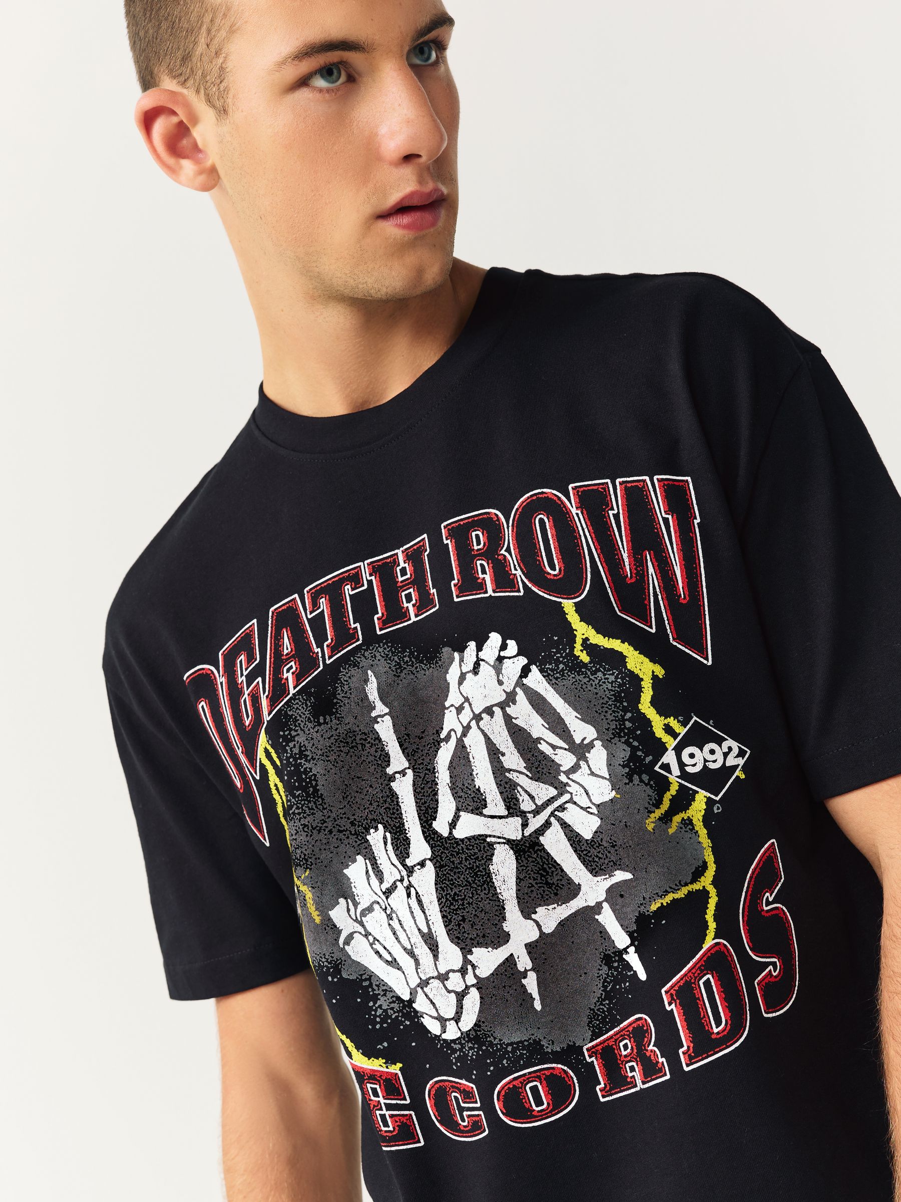 Buy Black Death Row Records Relaxed Fit Band Graphic Print T-Shirt