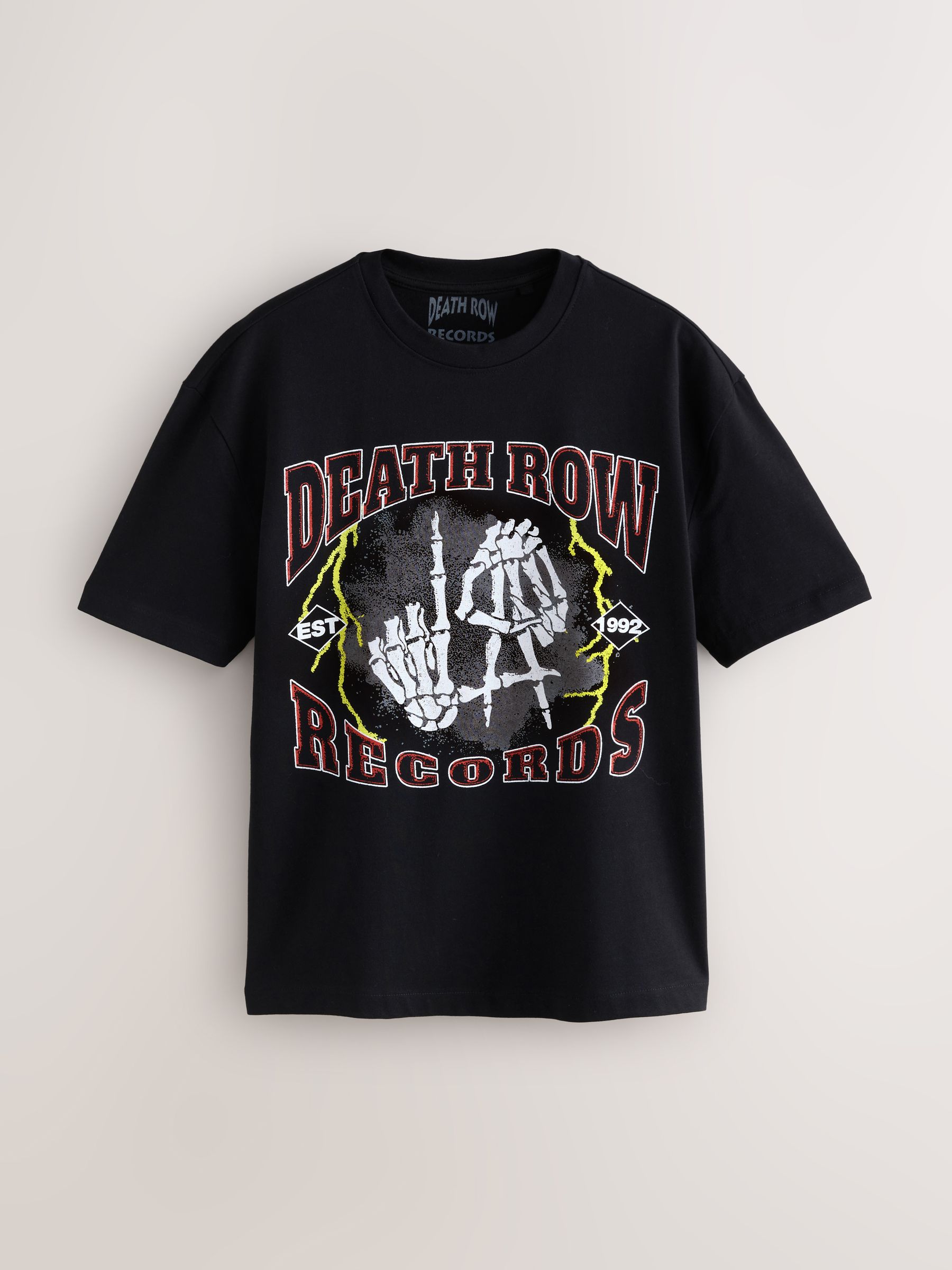 Buy Black Death Row Records Relaxed Fit Band Graphic Print T-Shirt