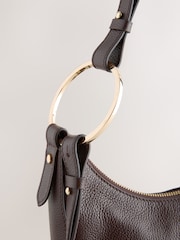 Chocolate Brown Hardware Detail Bucket Bag - Image 8 of 8