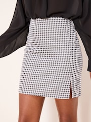 Lipsy Dogtooth Check Split Side Mini Skirt - Image 1 of 4