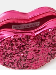 Angels By Accessorize Pink Girls Sequin Heart Bag - Image 2 of 2