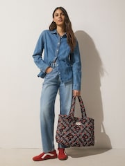 Chocolate Brown Bandana Print Nylon Tote Bag - Image 3 of 9