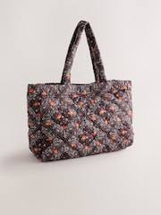 Chocolate Brown Bandana Print Nylon Tote Bag - Image 6 of 9