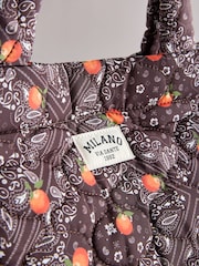 Chocolate Brown Bandana Print Nylon Tote Bag - Image 8 of 9