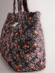 Chocolate Brown Bandana Print Nylon Tote Bag - Image 9 of 9