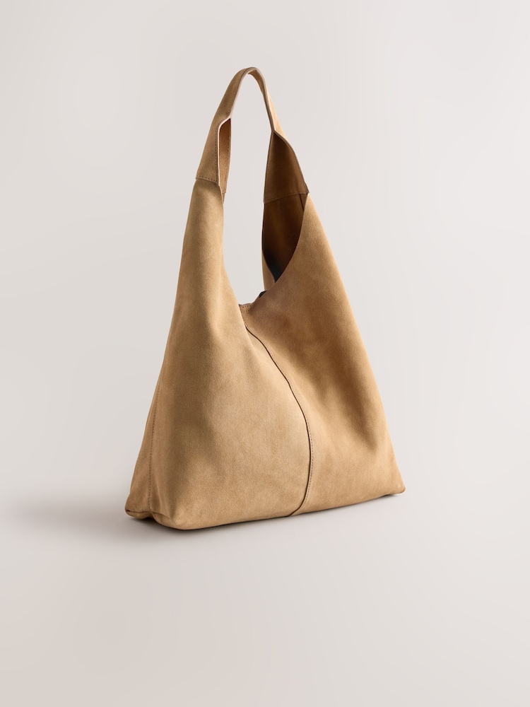 Sand Leather Slouchy Shoulder Bag - Image 1 of 5