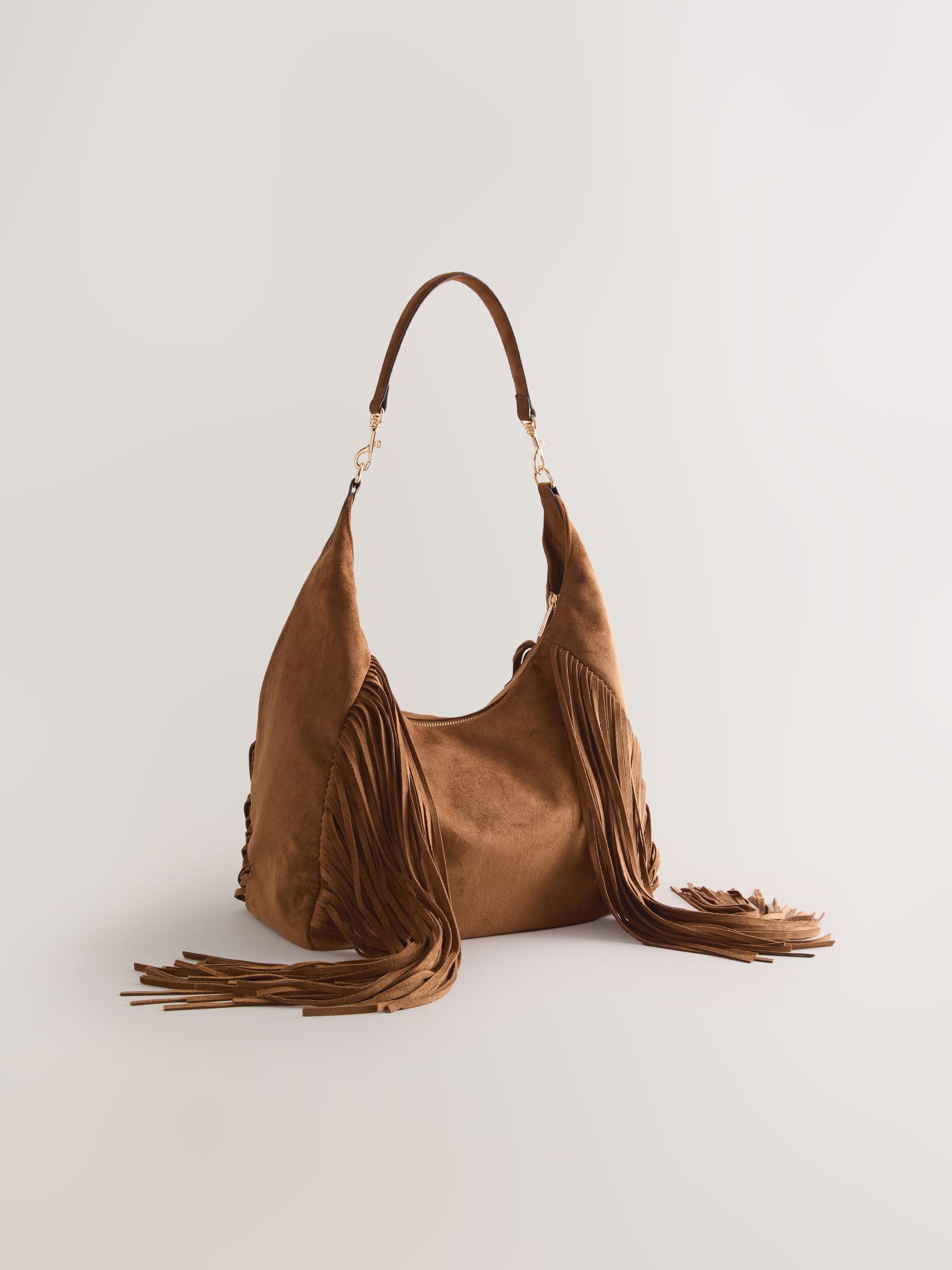 Buy Tan Brown Suedette Fringe Shoulder Bag from the Next UK online shop