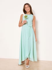Lipsy Green Embellished Maxi Occasion Dress (7-16yrs) - Image 1 of 5