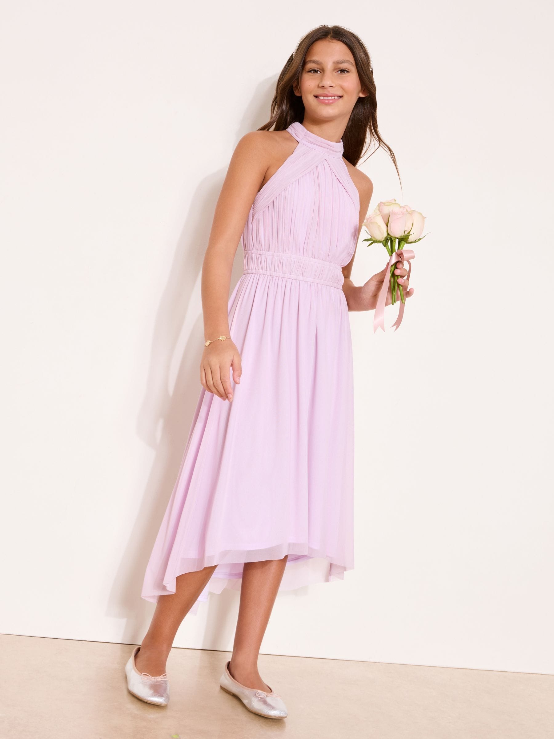 Robe Max And Cleo Berry - Coupe High Low Plissée Avec Col Halter - Taille L - Neuf Sans étiquette