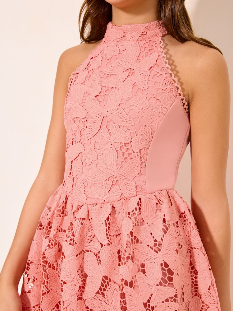 Buy Lipsy Coral Pink Butterfly Lace Halter Occasion Dress (5-16yrs) from Next Norway Buy Lipsy Coral Pink Butterfly Lace Halter Occasion Dress (5-16yrs) from Next Norway