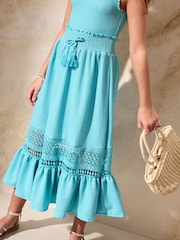 Lipsy Aqua Blue Jersey Maxi Holiday Dress (5-16yrs) - Image 4 of 4
