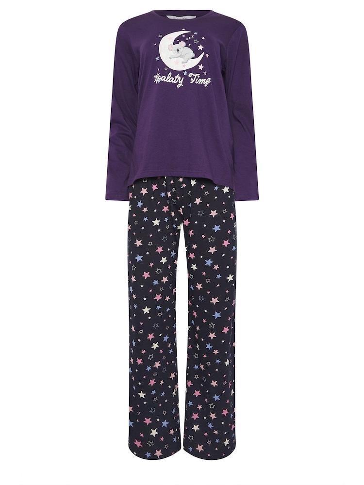 M&Co Purple Koalaty Time Long Sleeve Wide Leg PJ Set - Image 5 of 5 M&Co Purple Koalaty Time Long Sleeve Wide Leg PJ Set - Image 5 of 5