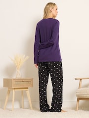 Long Tall Sally Lets Get Cosy Long Sleeve Wide Leg PJ Set - Imagen 2 de 5