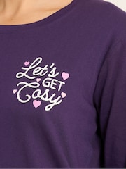 Long Tall Sally Lets Get Cosy Long Sleeve Wide Leg PJ Set - Imagen 4 de 5