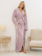 Long Tall Sally Pink Ribbon Shawl Maxi Robe - Image 1 of 5