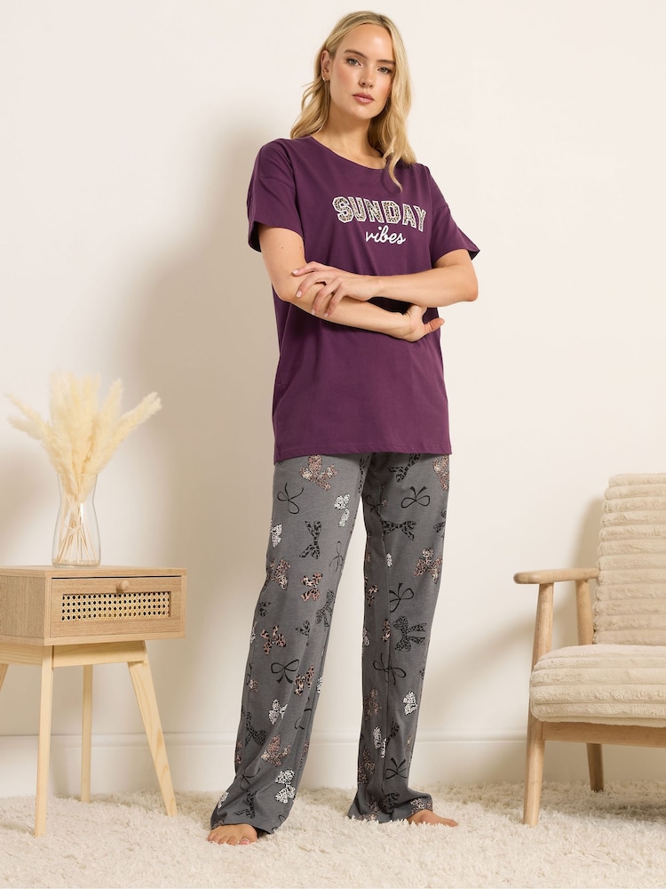 Long Tall Sally Red Sunday Vibes Short Sleeve Wide Leg PJ Set - Image 2 of 5 Long Tall Sally Red Sunday Vibes Short Sleeve Wide Leg PJ Set - Image 2 of 5