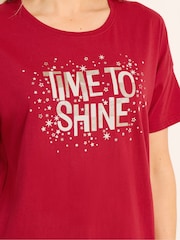 Long Tall Sally Time To Shine Short Sleeve Wide Leg PJ Set - Imagen 4 de 5
