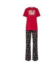 Long Tall Sally Time To Shine Short Sleeve Wide Leg PJ Set - Imagen 5 de 5