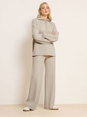 Long Tall Sally Natural Premium Wide Leg Joggers - Image 1 of 5