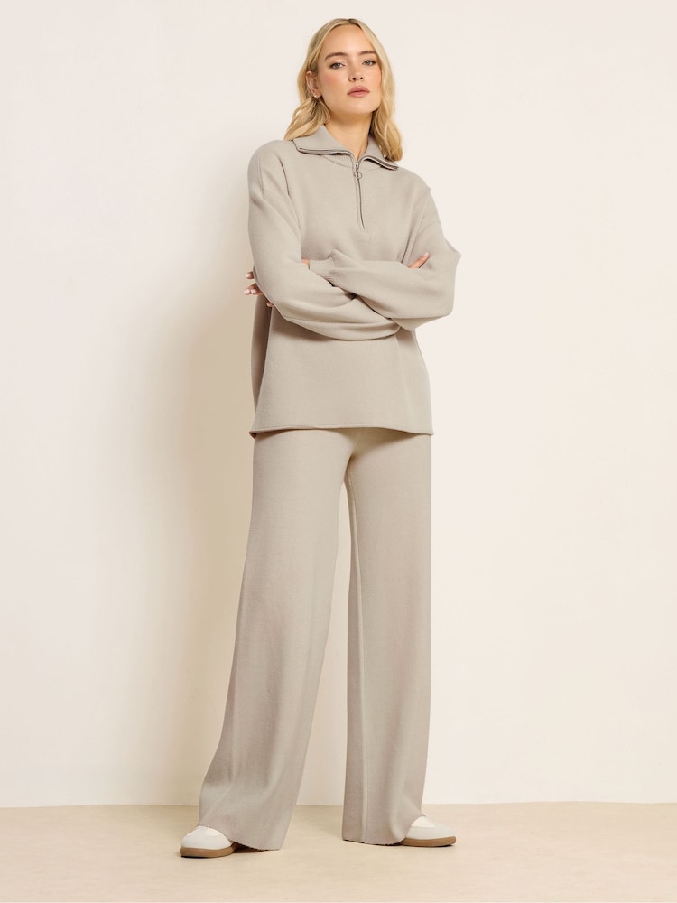 Long Tall Sally Natural Premium Wide Leg Joggers - Image 1 of 5 Long Tall Sally Natural Premium Wide Leg Joggers - Image 1 of 5