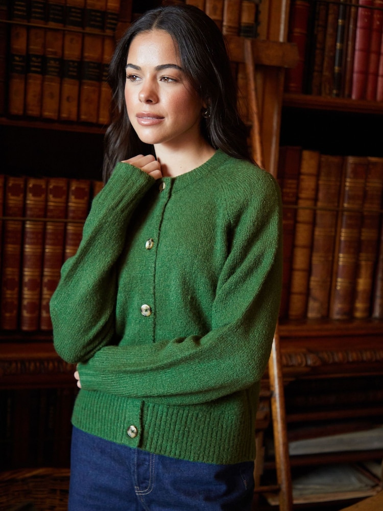 Threadbare Light Green Button Up Knitted Cardigan - Image 1 of 5 Threadbare Light Green Button Up Knitted Cardigan - Image 1 of 5