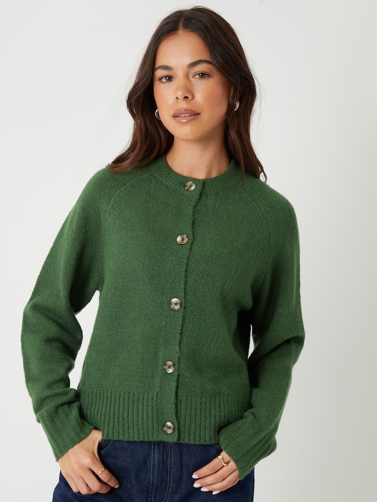 Threadbare Light Green Button Up Knitted Cardigan - Image 2 of 5 Threadbare Light Green Button Up Knitted Cardigan - Image 2 of 5