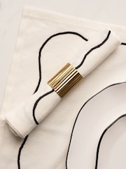 Style Sisters Cream Embroidered Napkins Set Of 4 - Image 1 of 3