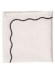 Style Sisters Cream Embroidered Napkins Set Of 4 - Image 3 of 3