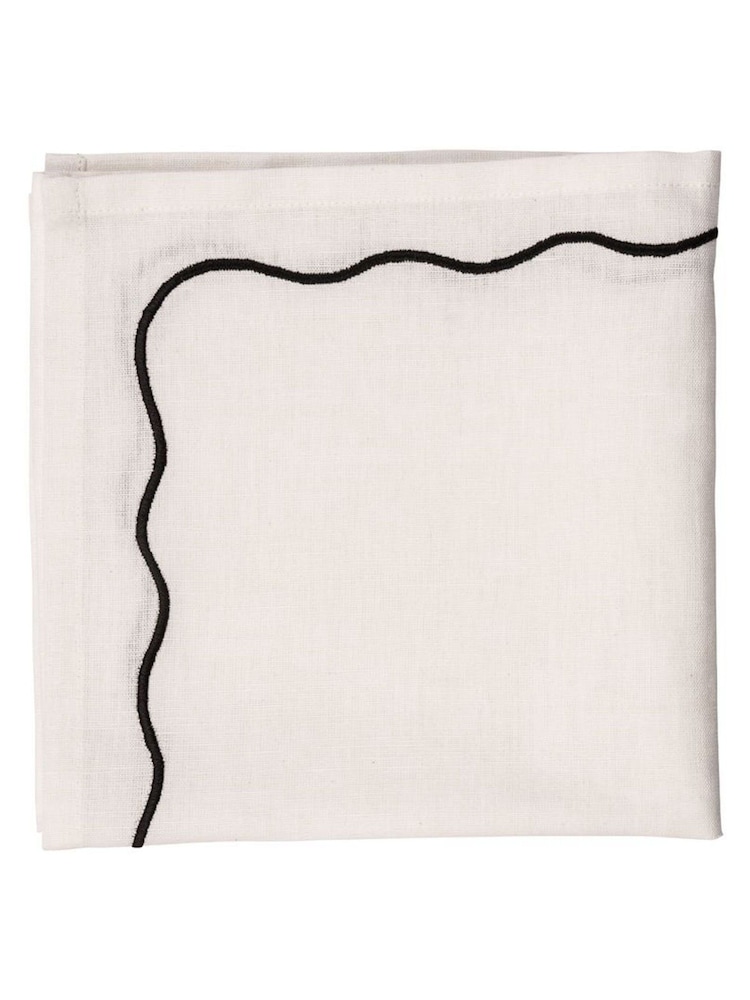 Style Sisters Cream Embroidered Napkins Set Of 4 - Image 3 of 3 Style Sisters Cream Embroidered Napkins Set Of 4 - Image 3 of 3