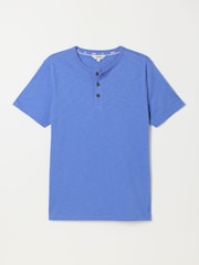 FatFace Dusky Blue Short Sleeve Woodside Henley - Image 5 of 5