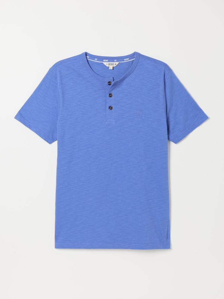 FatFace Dusky Blue Short Sleeve Woodside Henley - Image 5 of 5