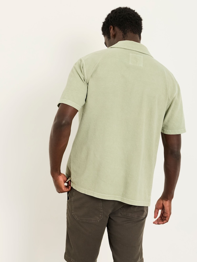 FatFace Sage Green Textured Shirt - Image 2 of 6 FatFace Sage Green Textured Shirt - Image 2 of 6
