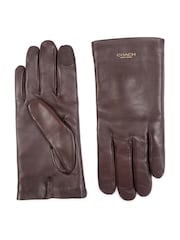 COACH Brown New York Womens Leather Tech Gloves - Image 3 of 4