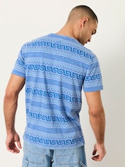 FatFace Blue Graphic Stripe Tshirt - Image 2 of 6
