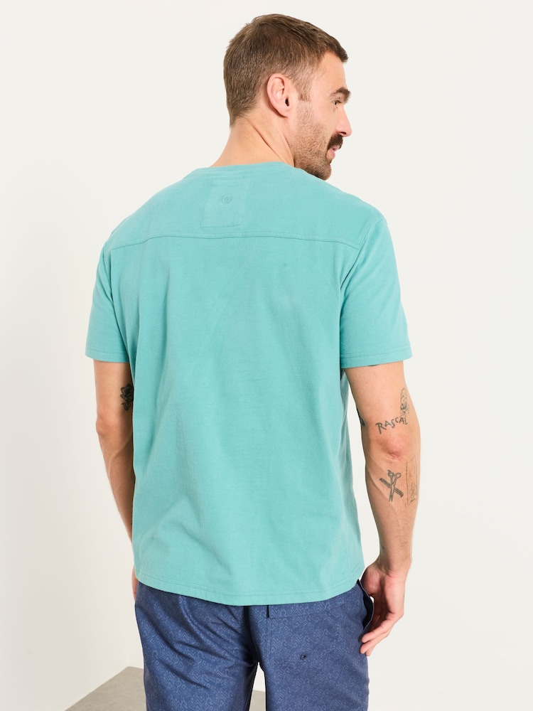 FatFace Teal Blue Landscape Stamp Graphic T-Shirt - Image 2 of 5