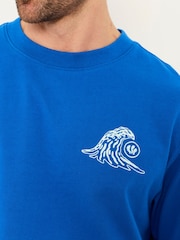 FatFace Cobalt Blue Gnarly Surf Graphic T-Shirt - Image 3 of 5