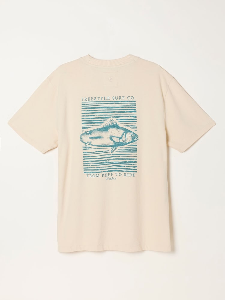 FatFace Natural Reef To Ride Relaxed Graphic Tshirt - Image 8 of 8