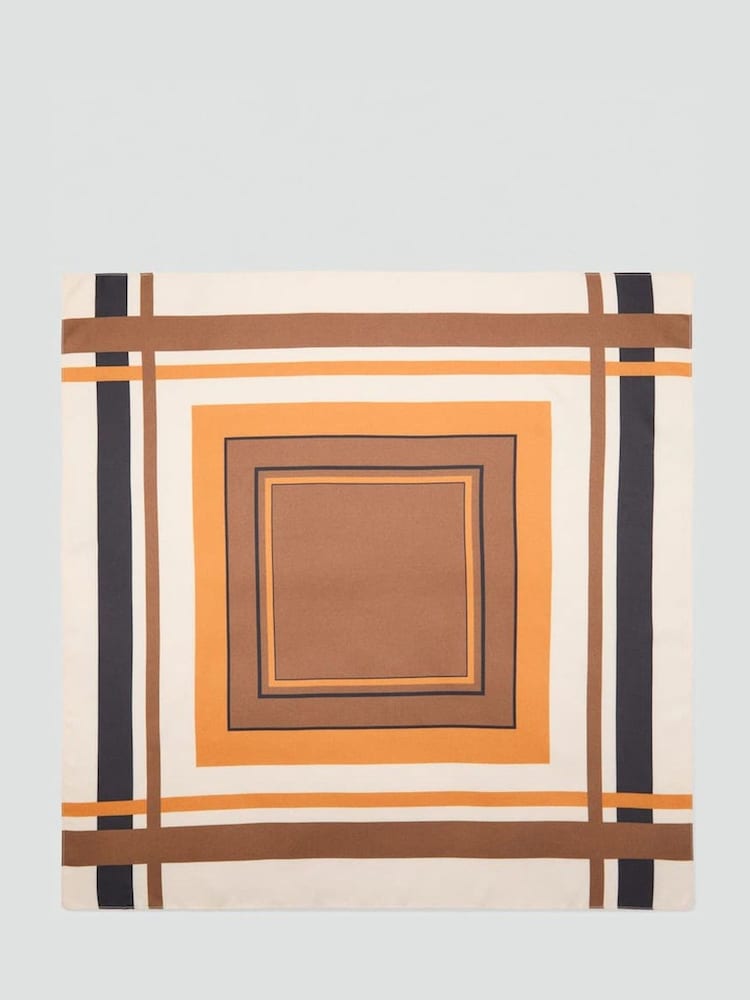 Mango Cream Striped Satin Scarf - Image 2 of 3